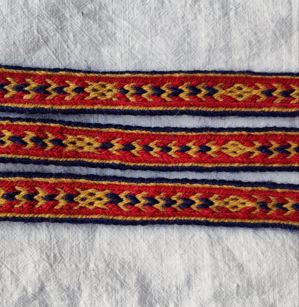Tablet woven belt based on medieval band from Zasinas, Lithuania