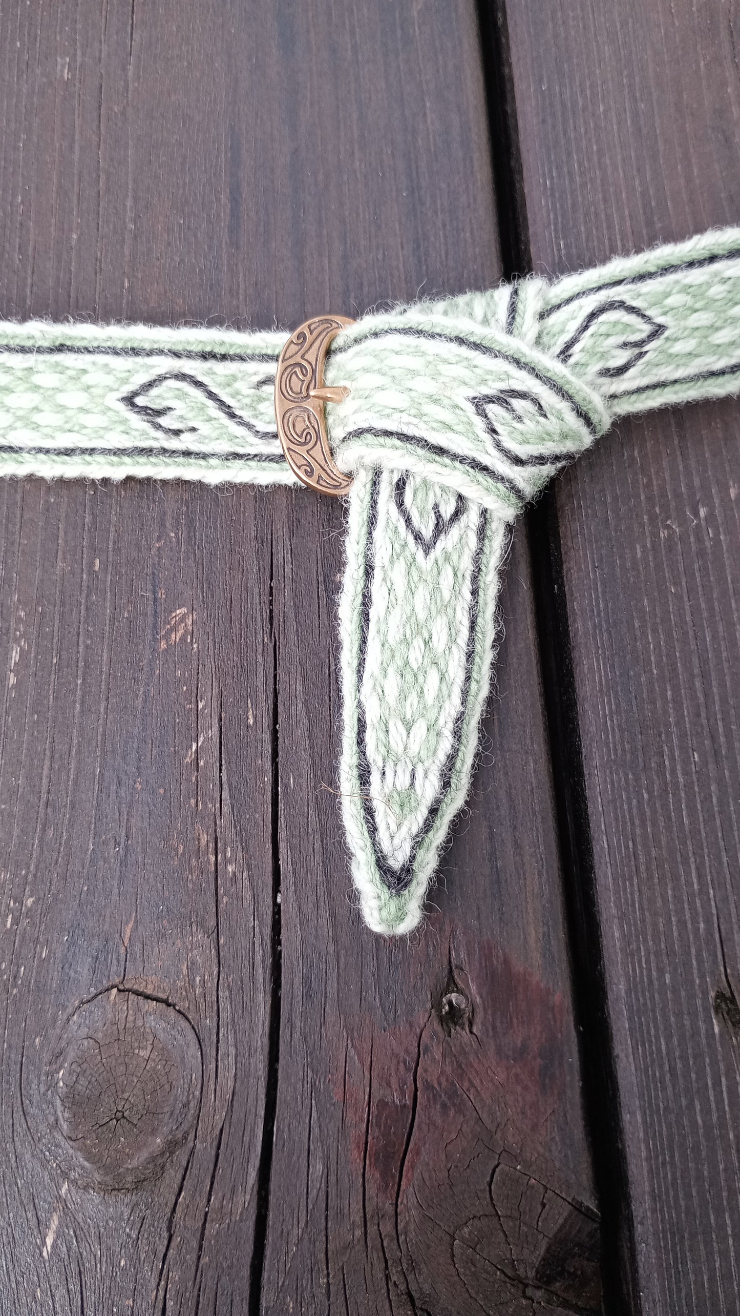 Noble medieval belt with brass buckle