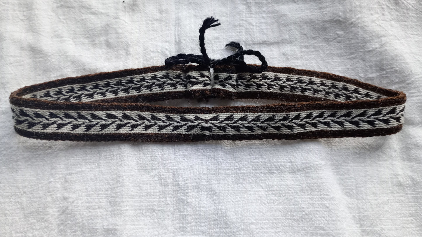 White and brown adjustable headband