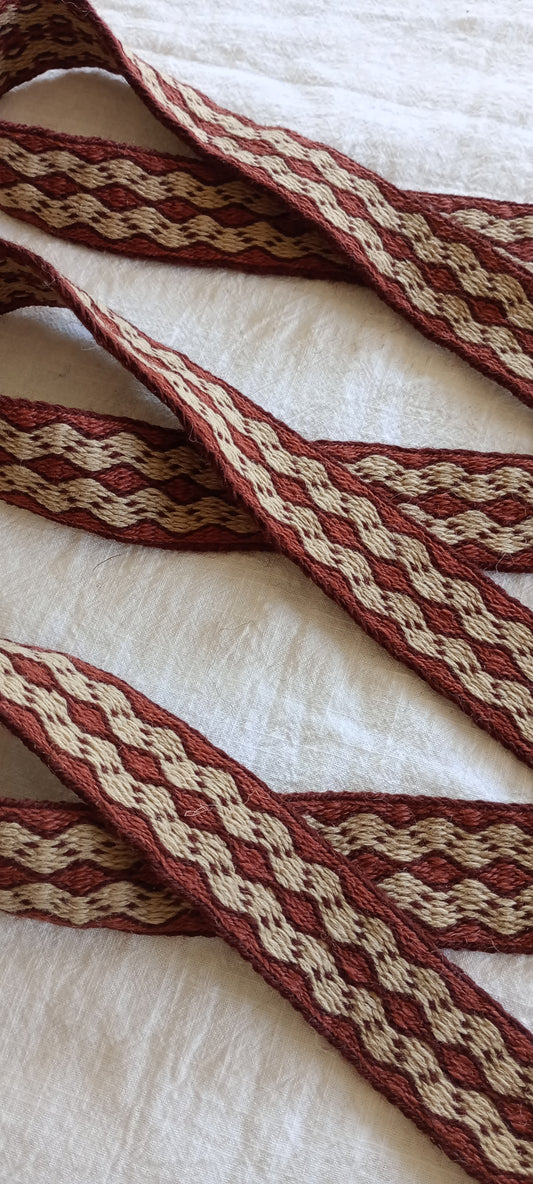 Brown belt with diamond pattern