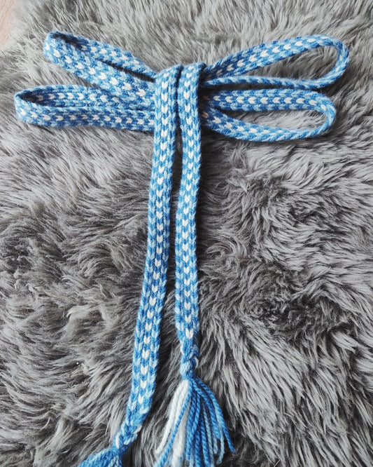 Robust double sided belt in blue