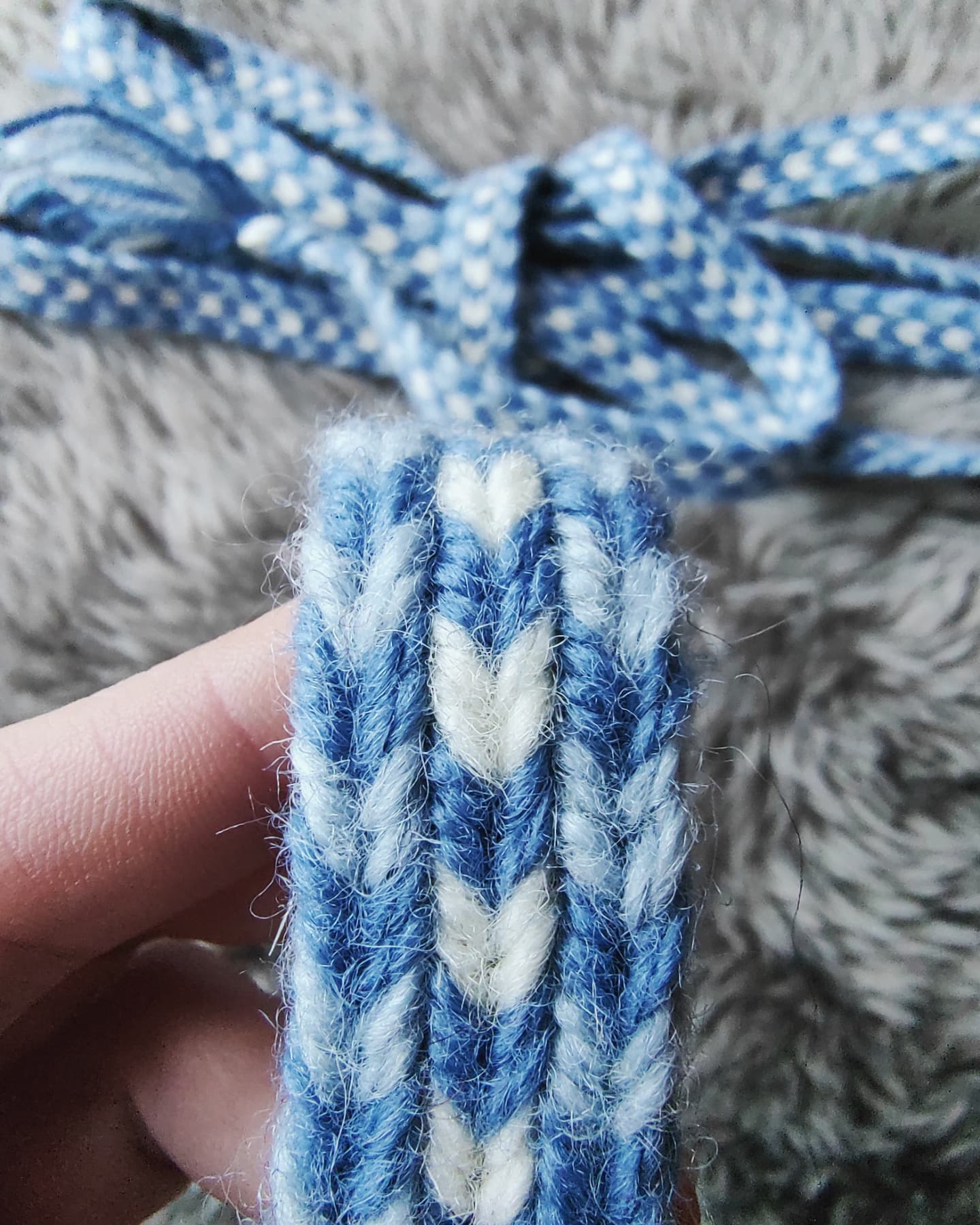 Robust double sided belt in blue