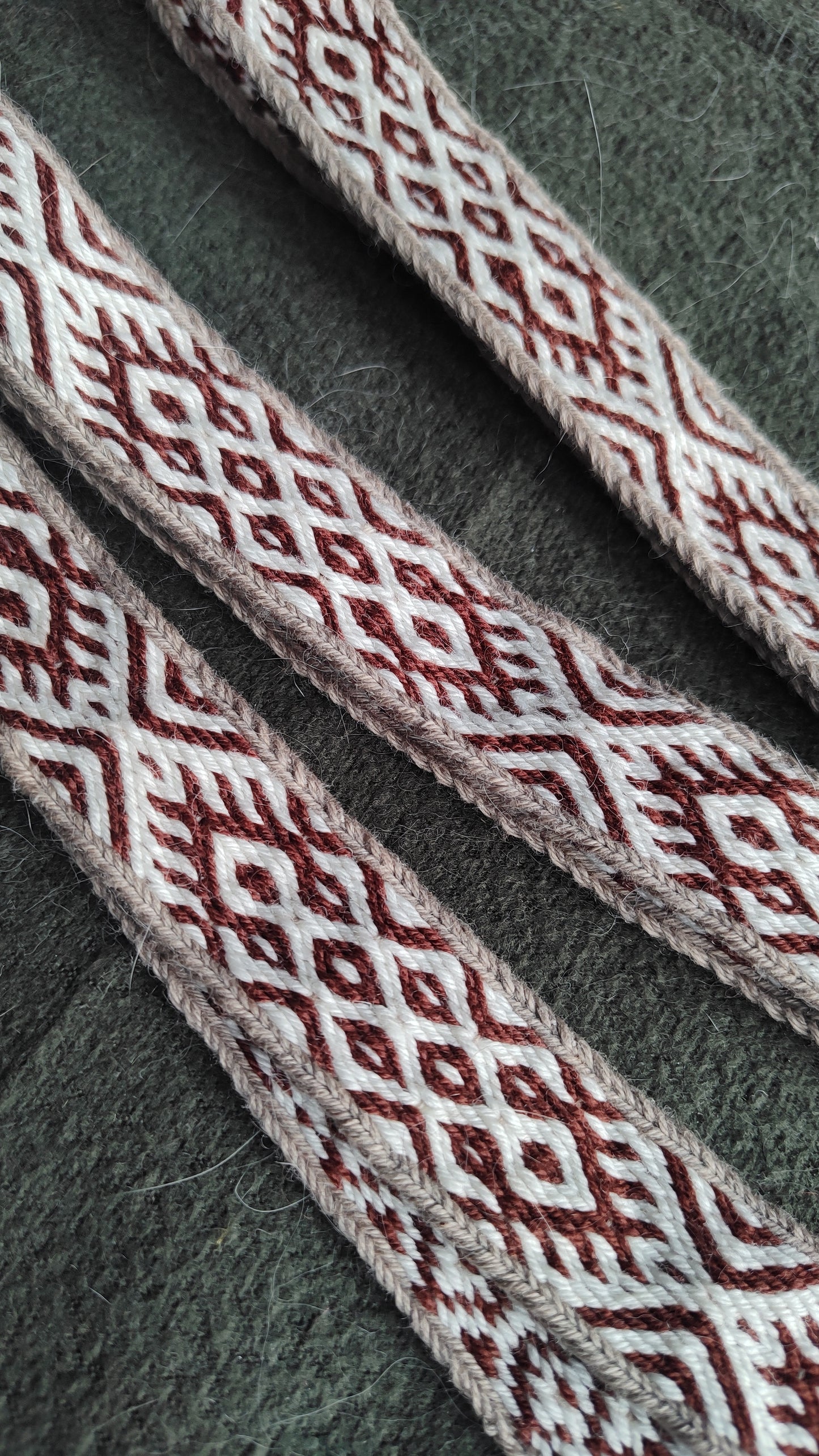 Belt with Finnish Iron Age ''applesies in grand sieve'' pattern