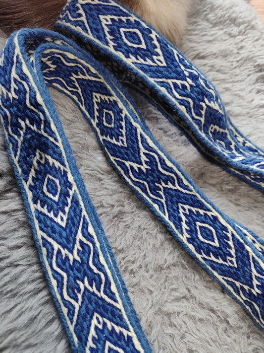 Robust folk style belt in blue