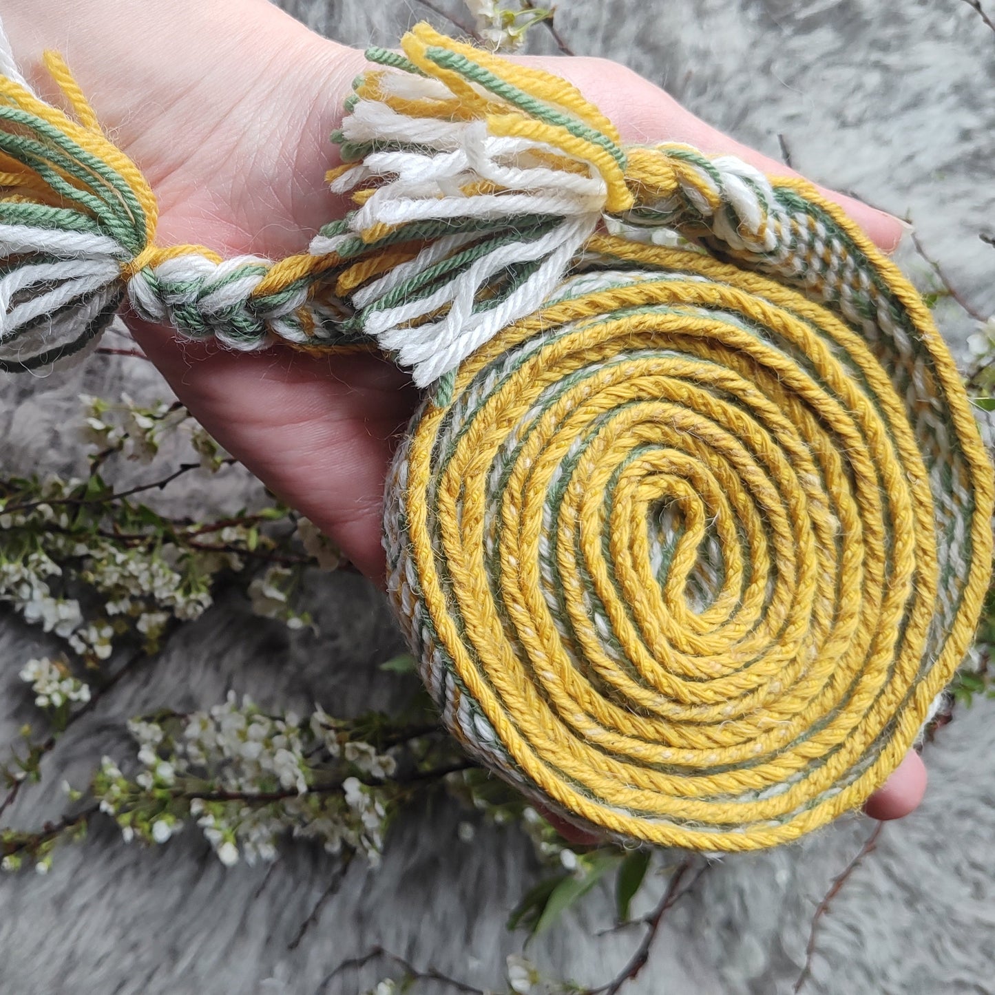 Belt with diamonds and double spirals