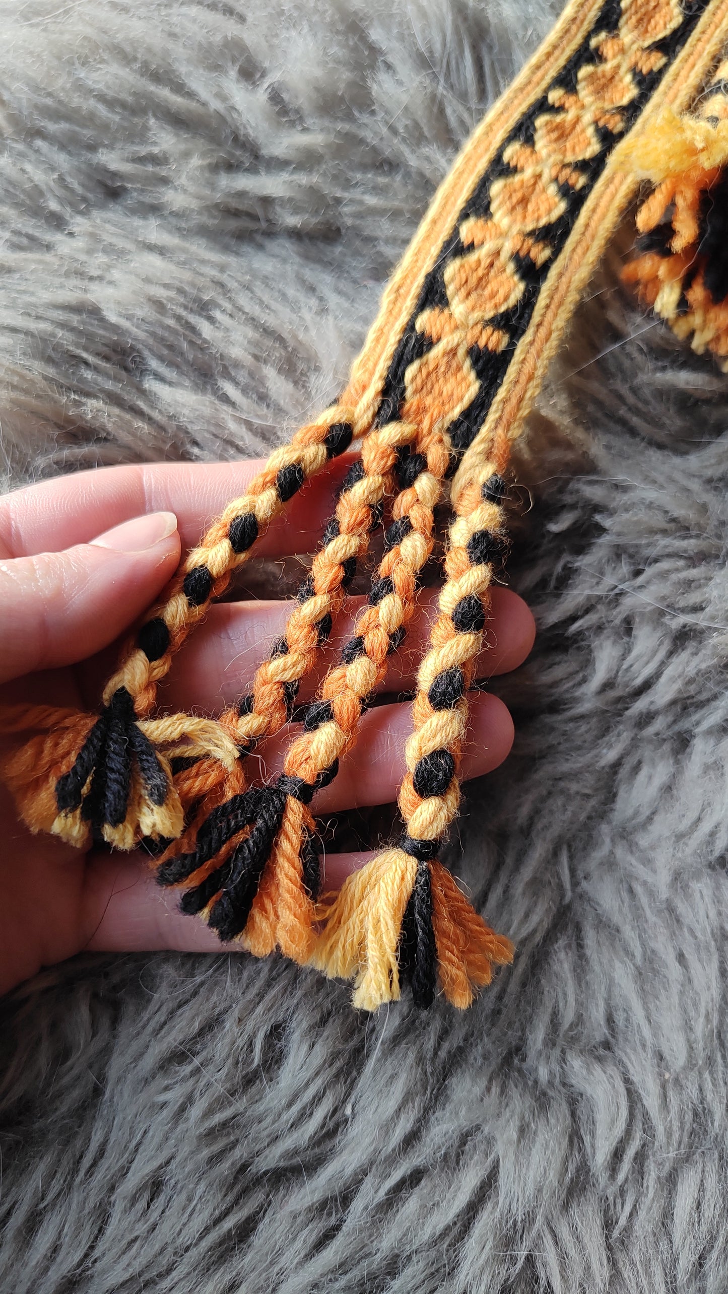 "bumblebee" belt with orange diamonds