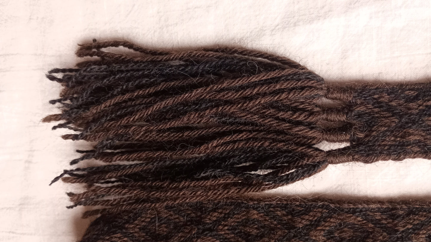 Extra long black and brown belt with diamonds