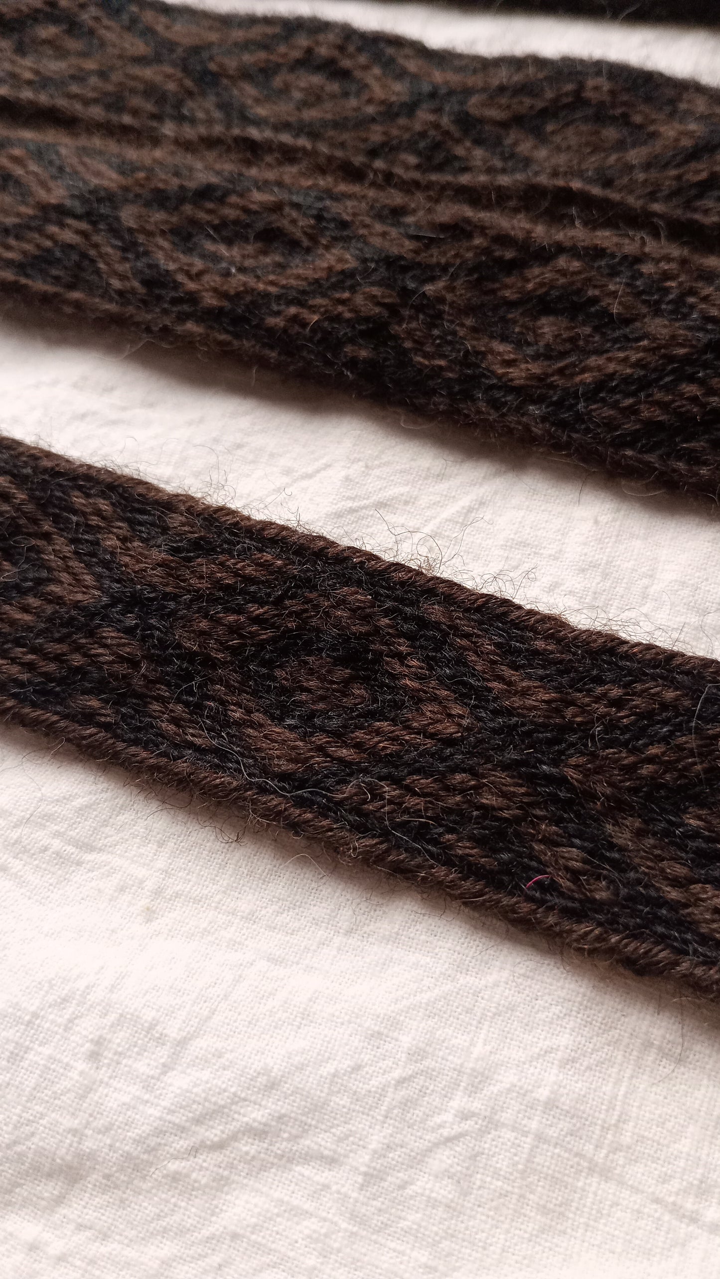 Extra long black and brown belt with diamonds
