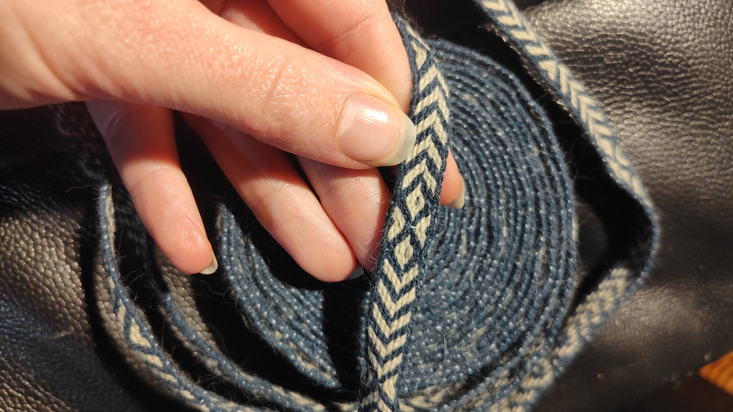 Reconstruction of 9-10th century Viking tablet woven trim from Kaupang