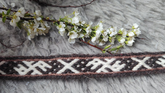 Long band with double dragons in browns