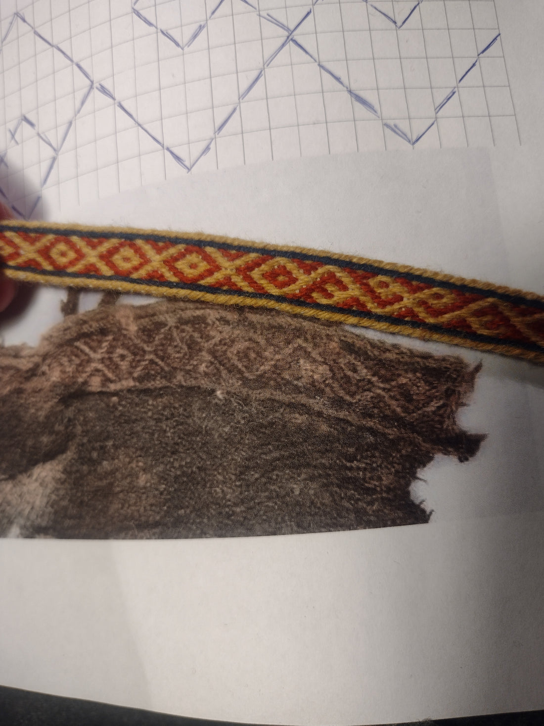 reconstruction of tablet woven band from Siedisfjordur in Iceland