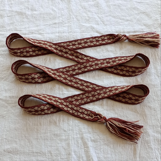 Brown belt with diamond pattern