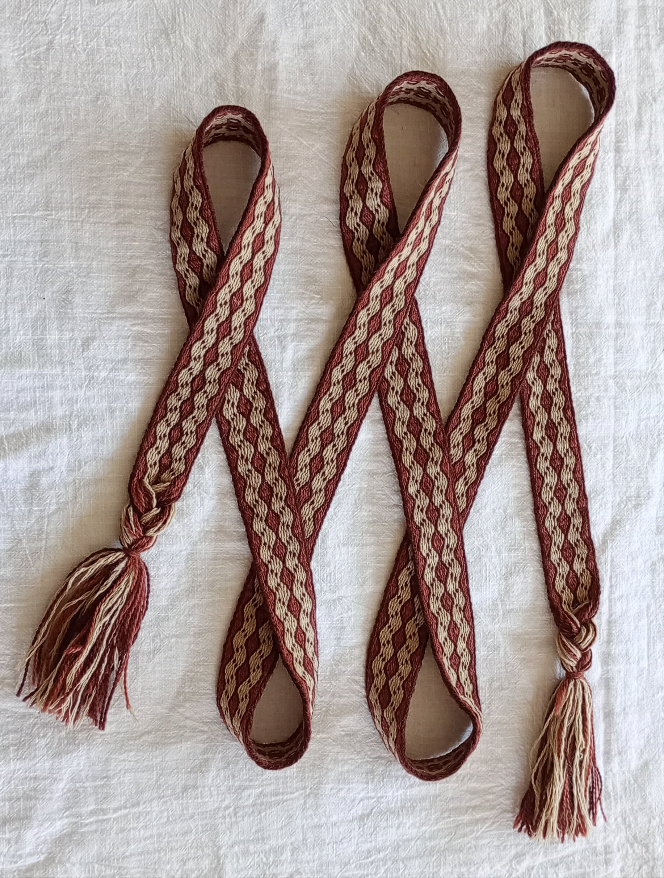 Brown belt with diamond pattern