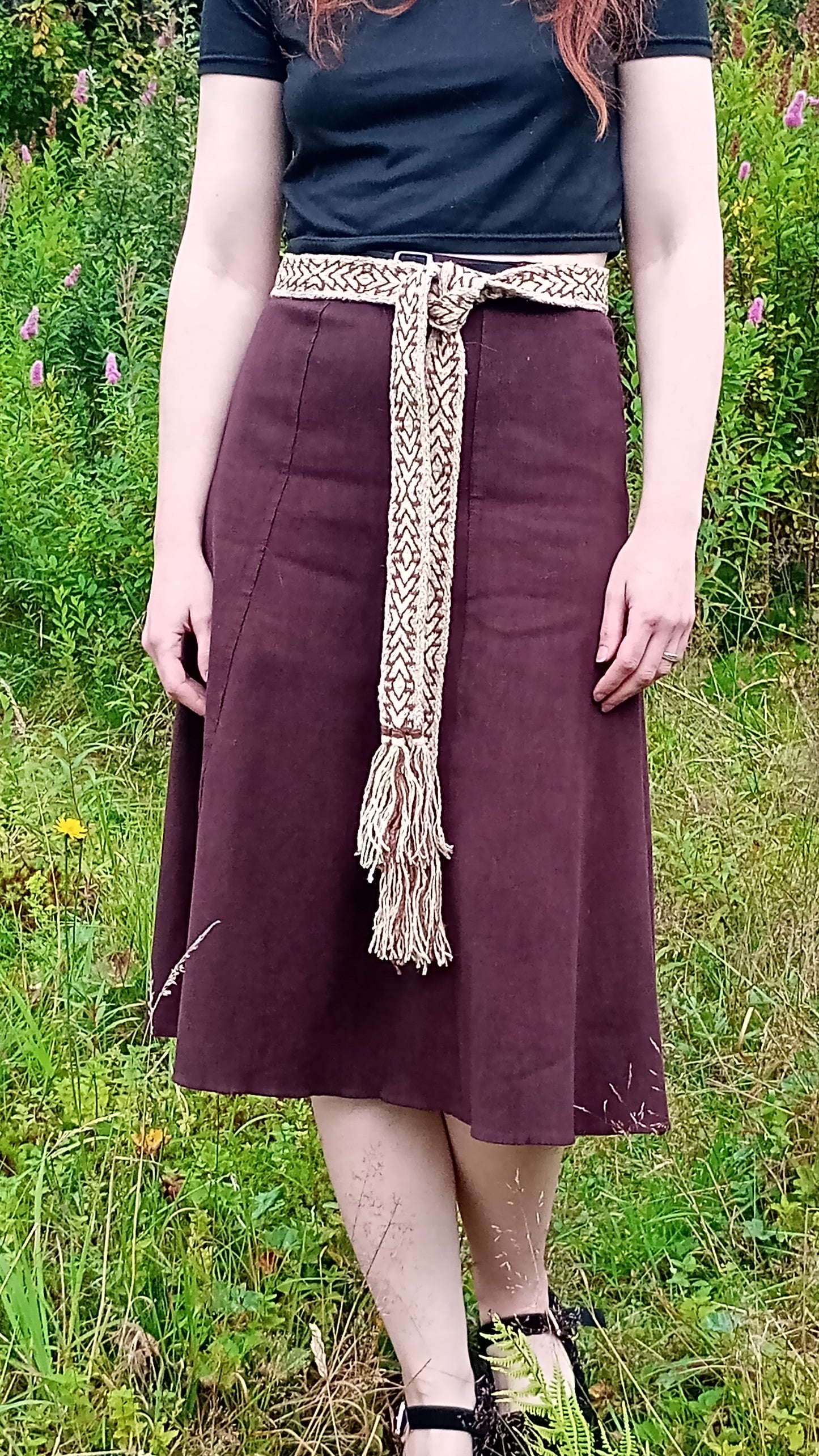 Rustic belt in beige and brown