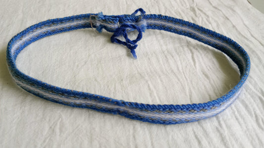 Baltic style headband in shades of sea blue