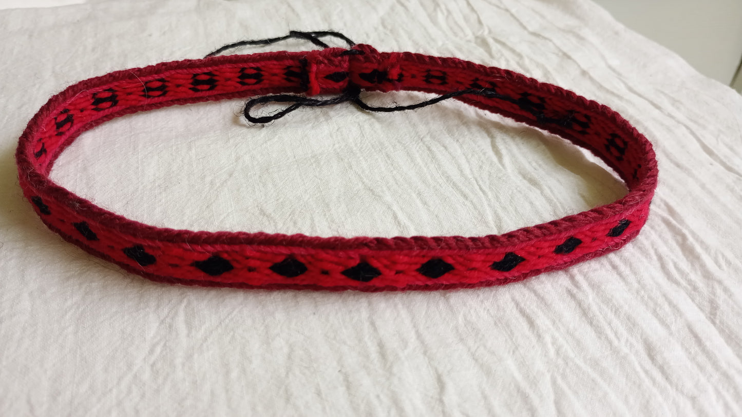 Red and black adjustable headband