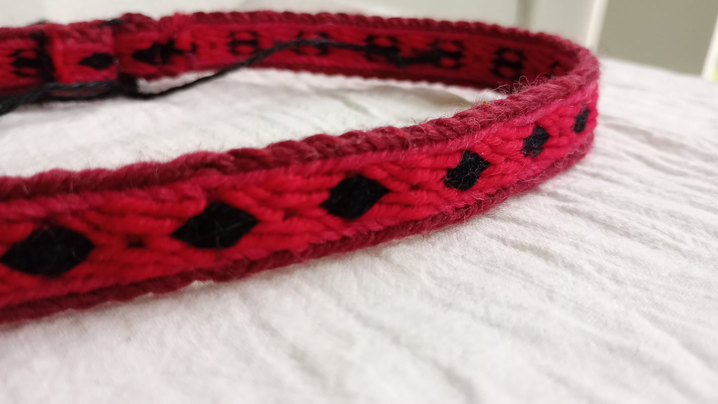 Red and black adjustable headband