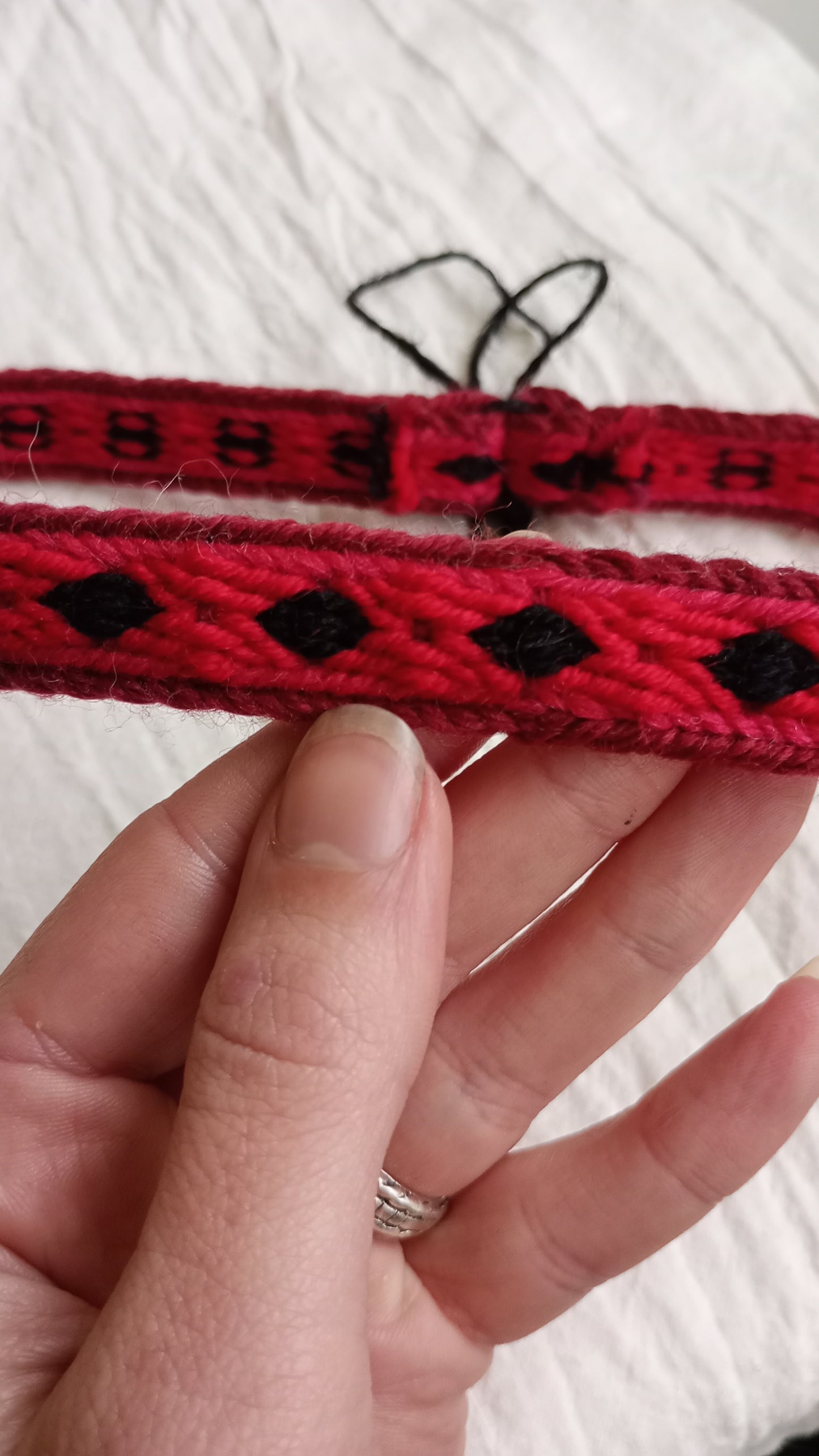 Red and black adjustable headband