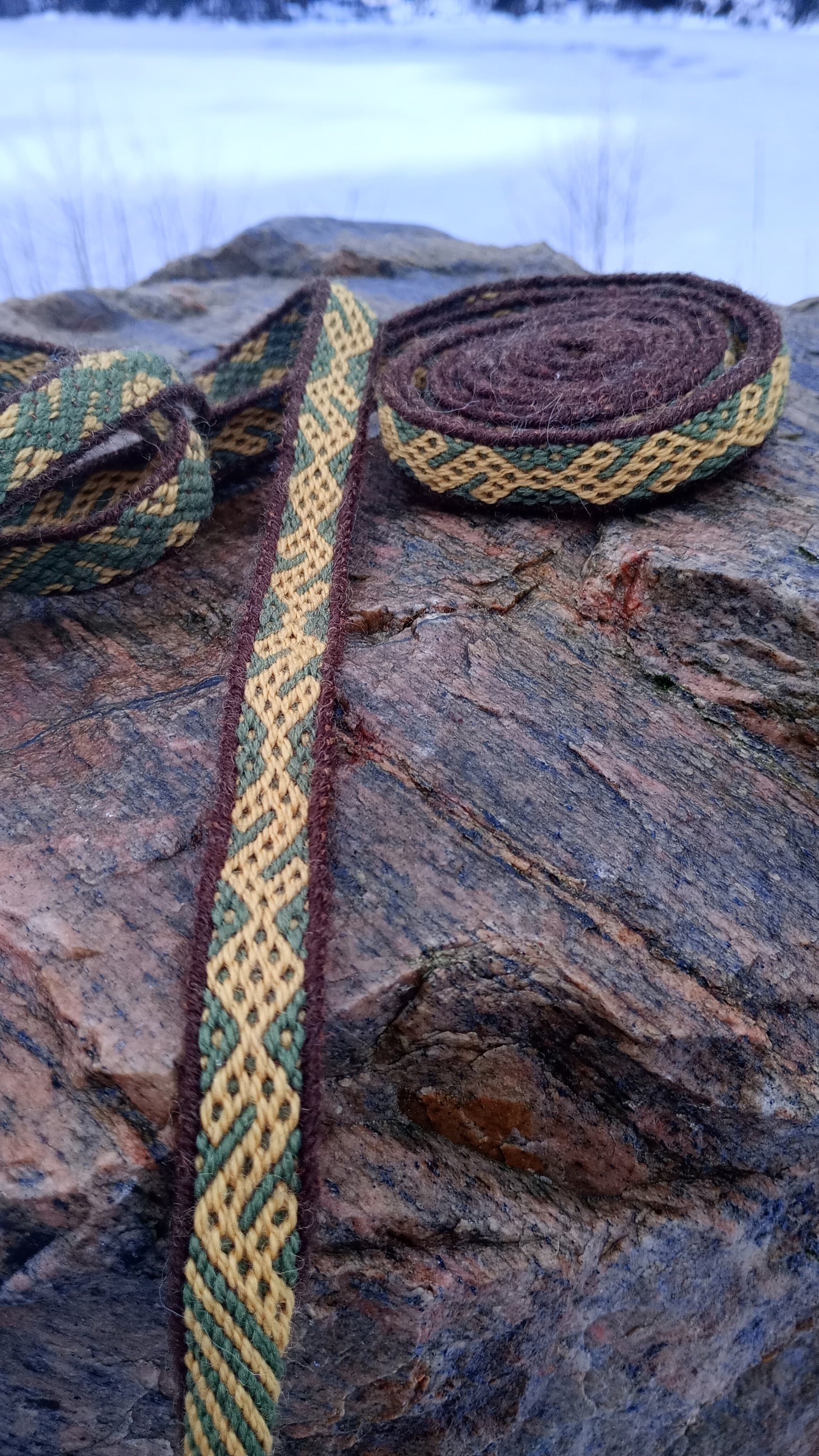 Tablet woven belt based on medieval band from Paragaudis, Lithuania
