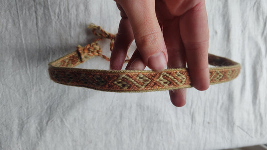 Robust adjustable headband with Bikavėnai pattern