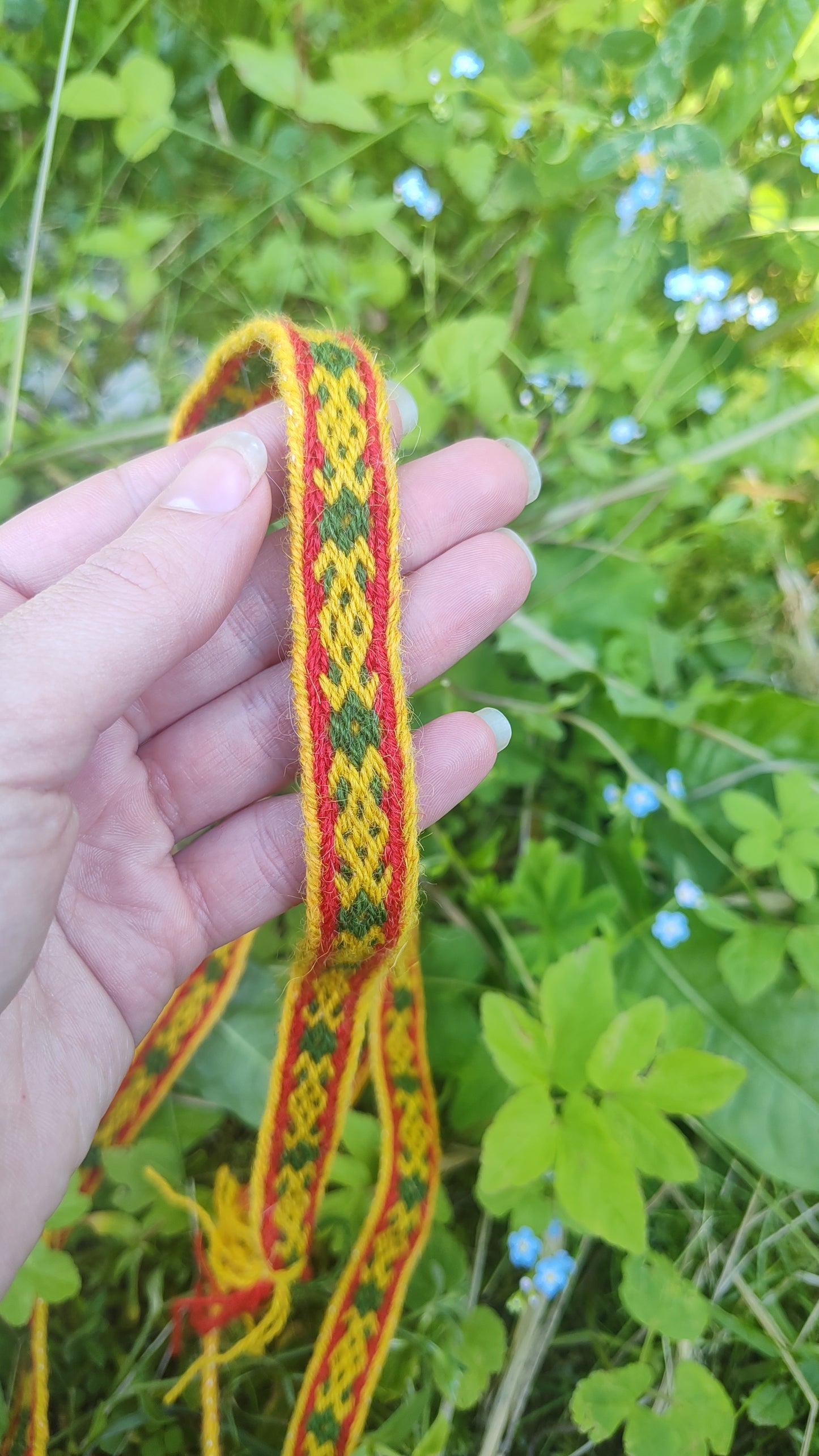 Tablet woven band based on medieval band from Zasinas, Lithuania