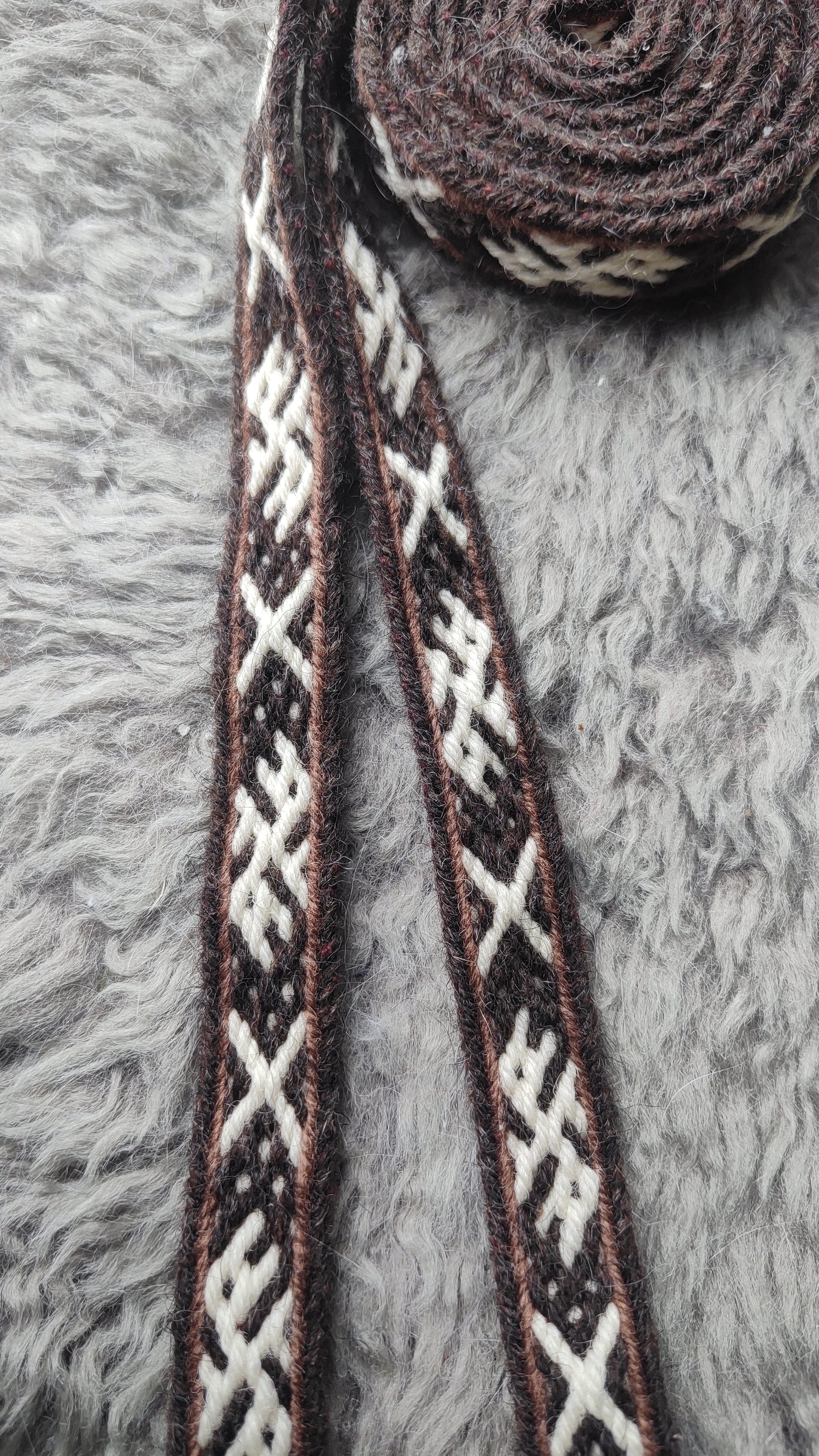 Long band with double dragons in browns