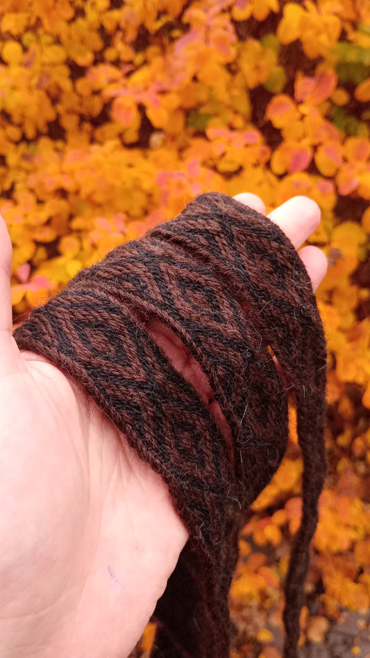 Extra long black and brown belt with diamonds