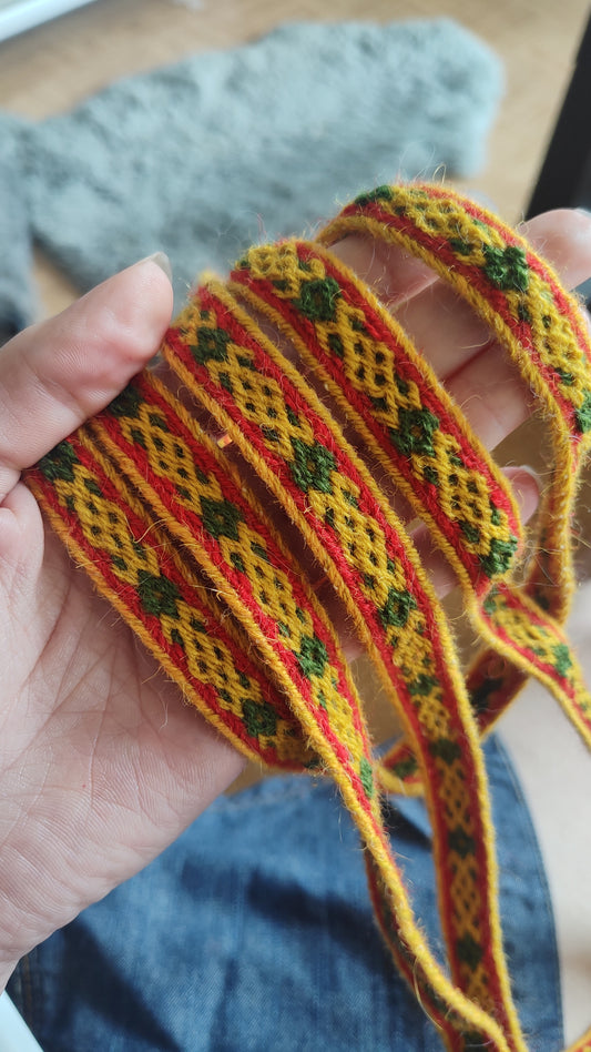 Tablet woven band based on medieval band from Zasinas, Lithuania