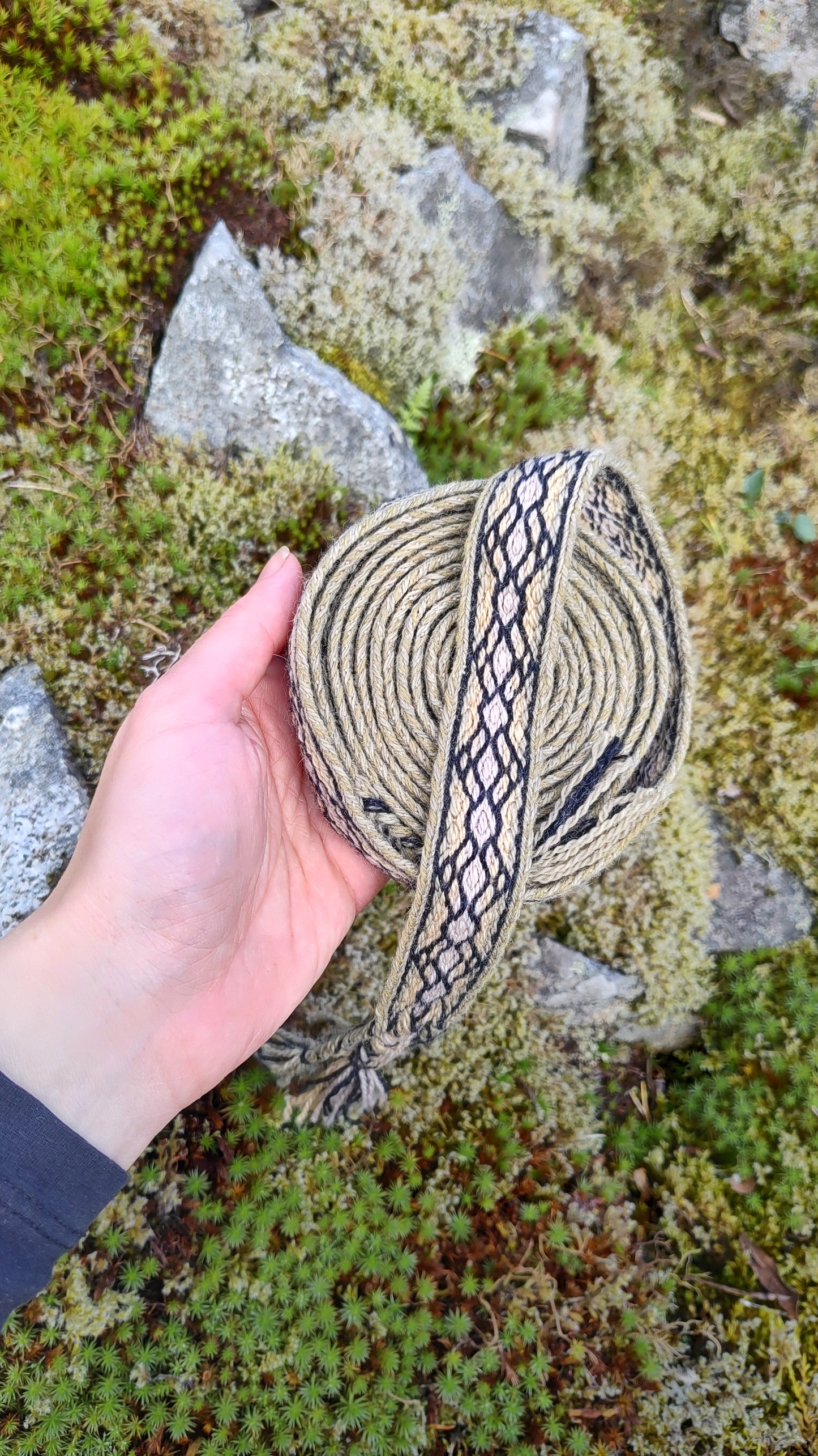 Diamond chain belt (plant dyed)