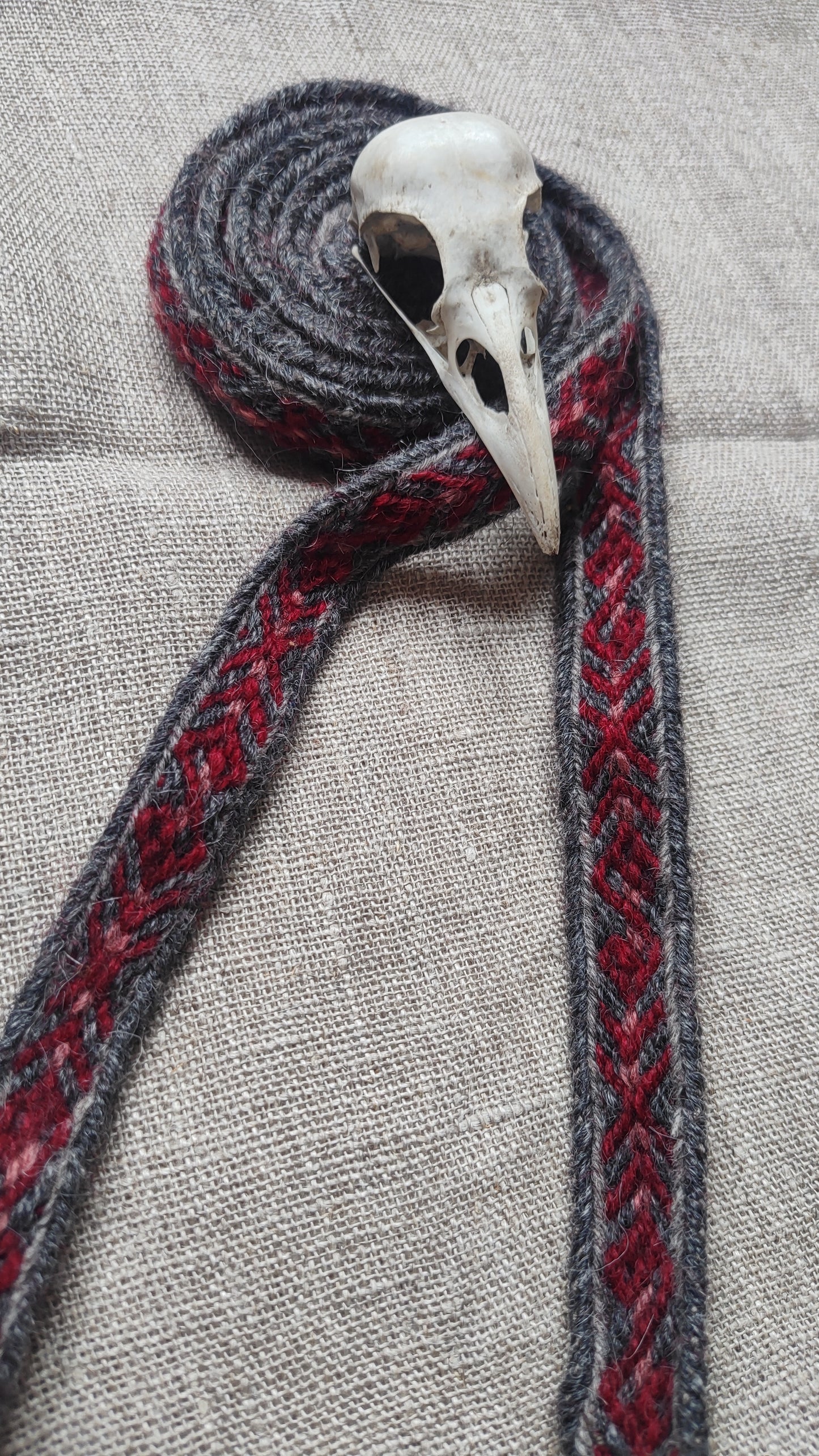 Tablet woven belt based on pre-christian Latvian band (cruelty free wool)