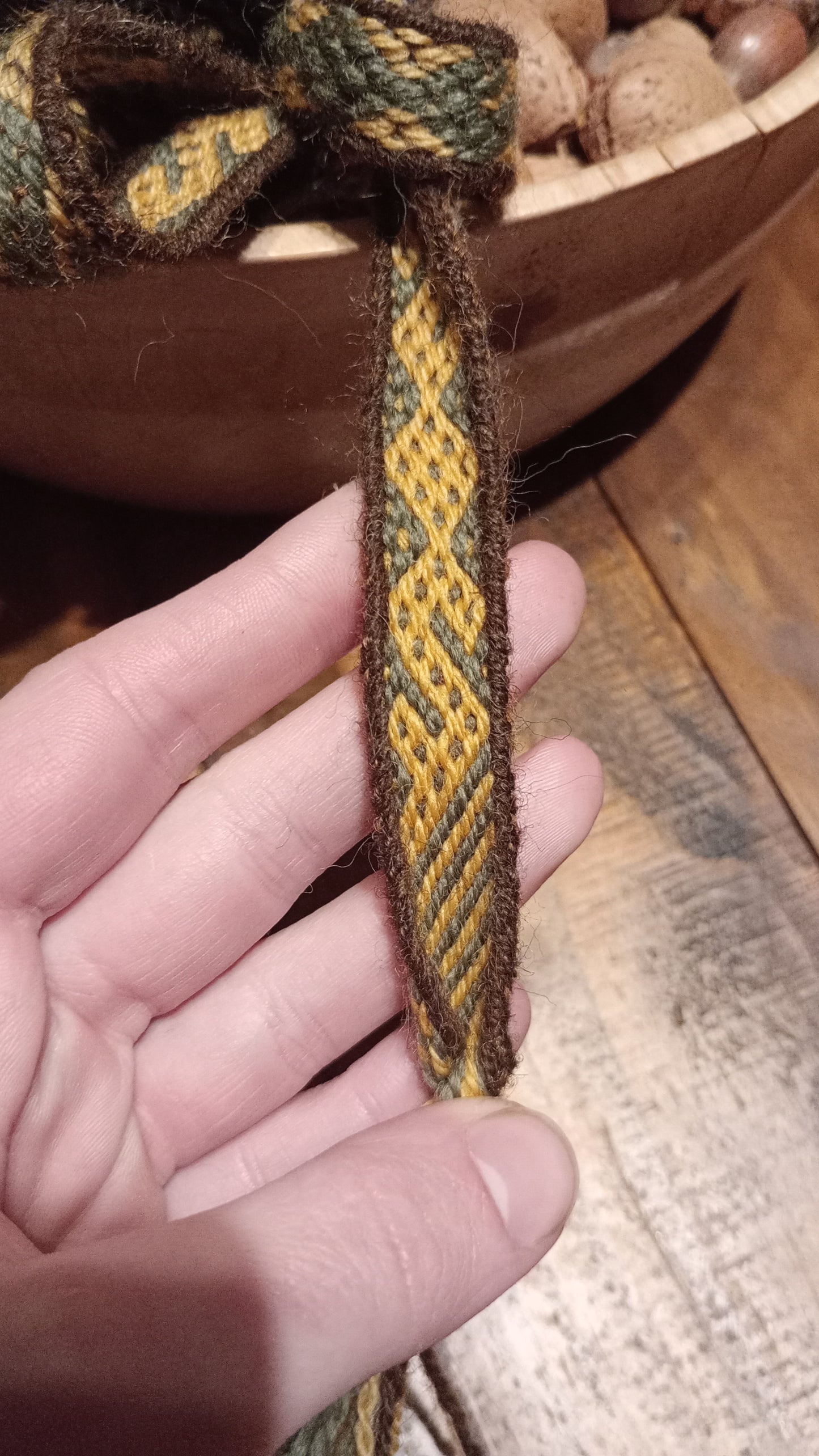 Tablet woven belt based on medieval band from Paragaudis, Lithuania