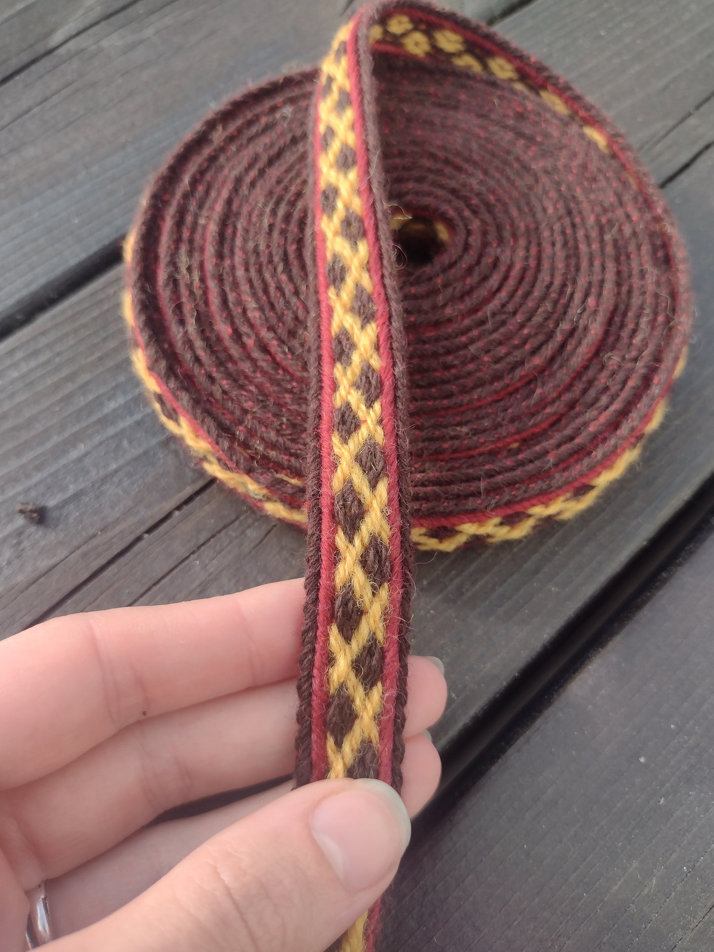 Tablet woven trim based on 13th century Latvian band from Nēkene