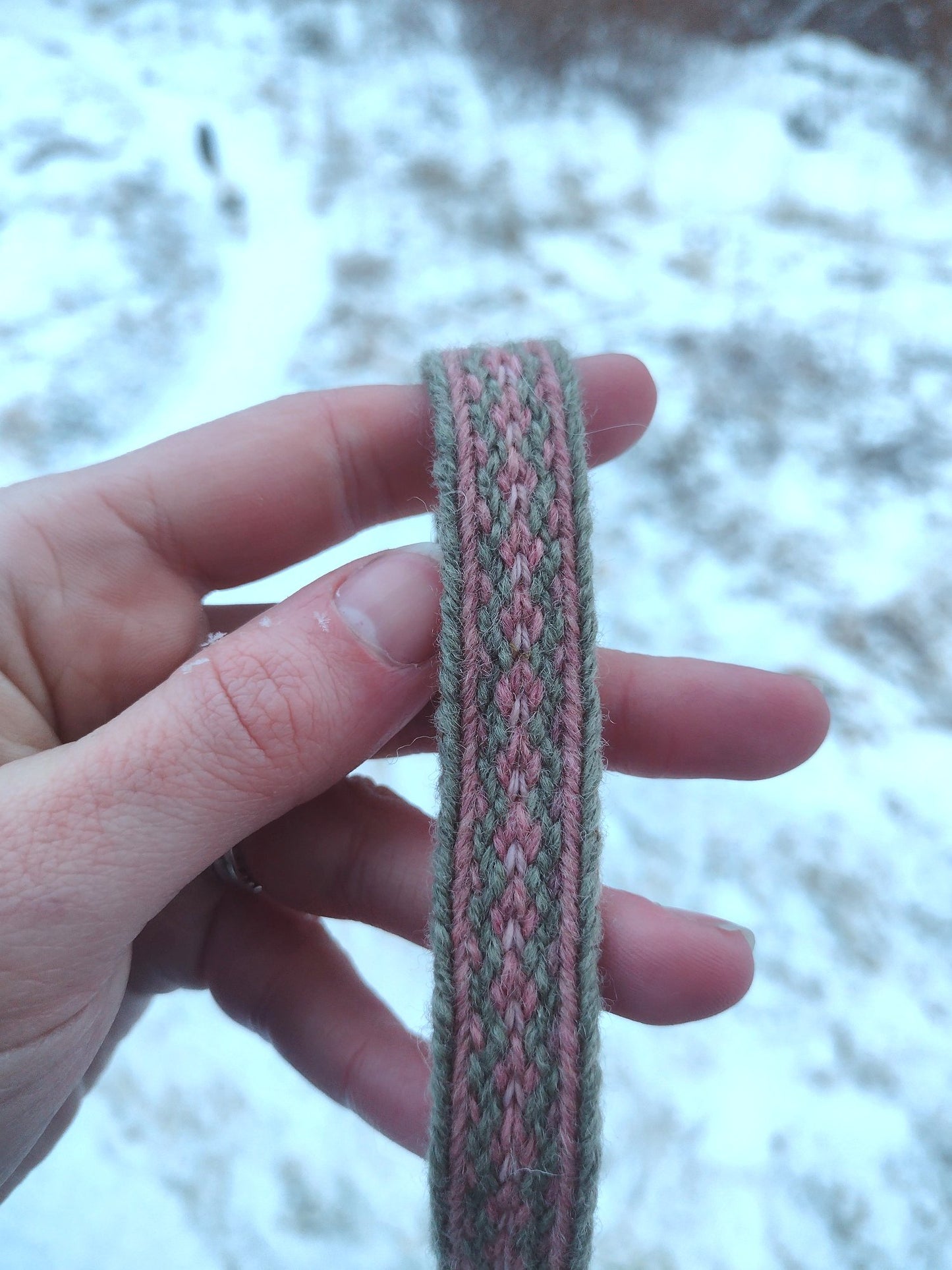 Belt made of plant dyed wool (medieval Latvian style)