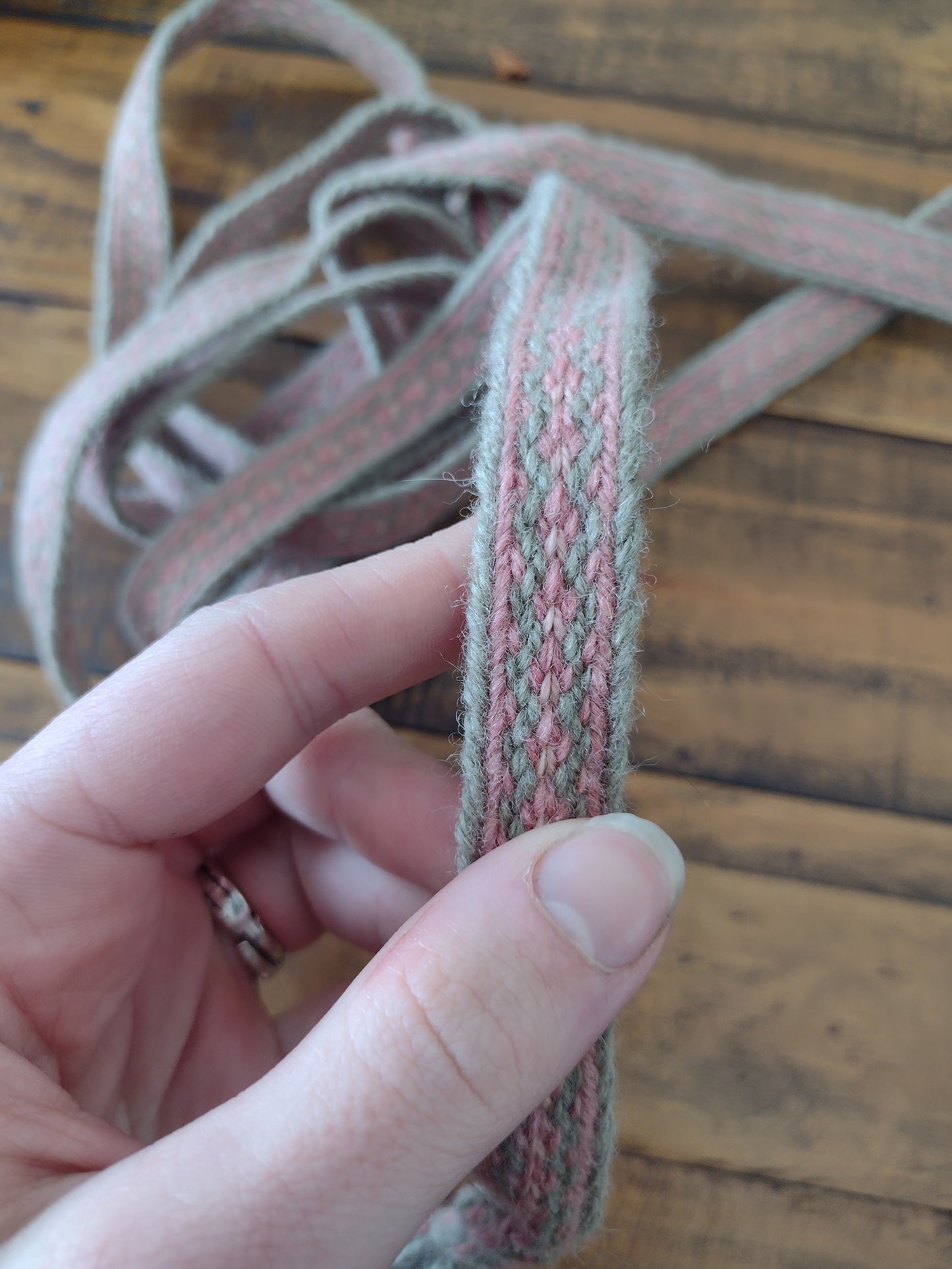 Belt made of plant dyed wool (medieval Latvian style)